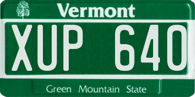 VT license plate XUP640