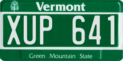 VT license plate XUP641