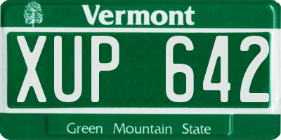 VT license plate XUP642