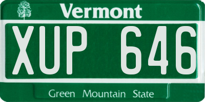 VT license plate XUP646