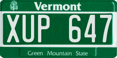 VT license plate XUP647