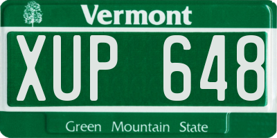 VT license plate XUP648