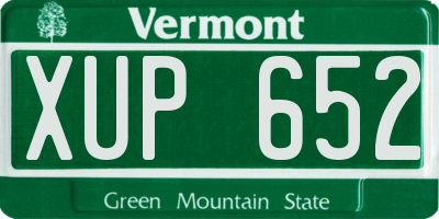 VT license plate XUP652