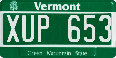 VT license plate XUP653