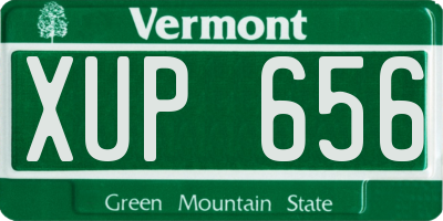 VT license plate XUP656