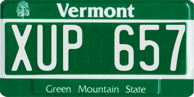VT license plate XUP657