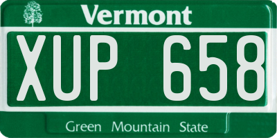 VT license plate XUP658
