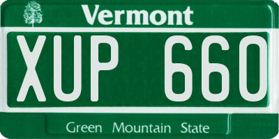 VT license plate XUP660