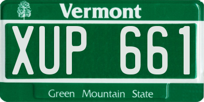 VT license plate XUP661