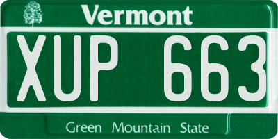 VT license plate XUP663