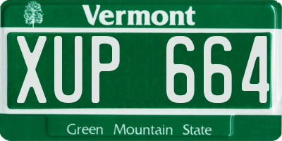 VT license plate XUP664