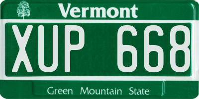 VT license plate XUP668
