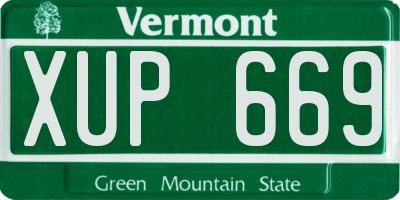 VT license plate XUP669