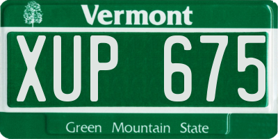 VT license plate XUP675