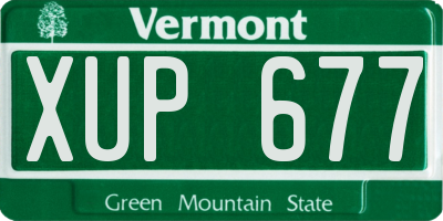 VT license plate XUP677