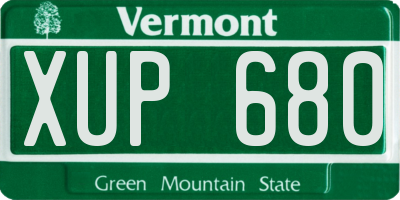 VT license plate XUP680