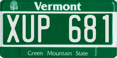 VT license plate XUP681