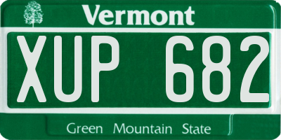 VT license plate XUP682