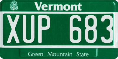 VT license plate XUP683