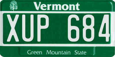 VT license plate XUP684