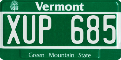 VT license plate XUP685