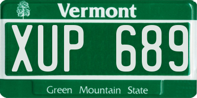 VT license plate XUP689