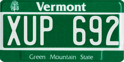 VT license plate XUP692