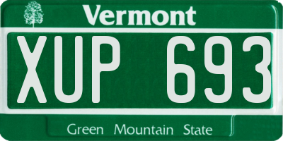 VT license plate XUP693