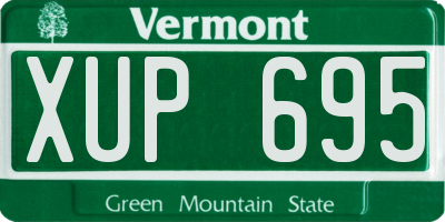 VT license plate XUP695