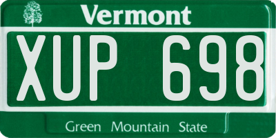 VT license plate XUP698