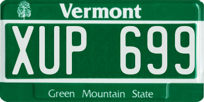 VT license plate XUP699