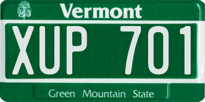 VT license plate XUP701
