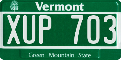 VT license plate XUP703
