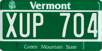 VT license plate XUP704