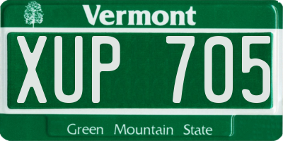 VT license plate XUP705