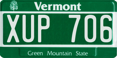 VT license plate XUP706