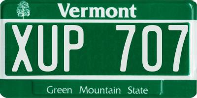 VT license plate XUP707