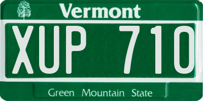 VT license plate XUP710