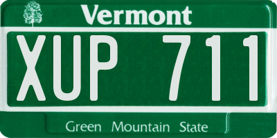 VT license plate XUP711