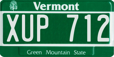VT license plate XUP712
