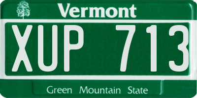 VT license plate XUP713