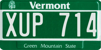 VT license plate XUP714