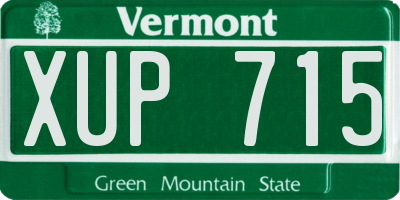 VT license plate XUP715