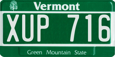 VT license plate XUP716