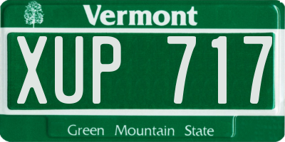VT license plate XUP717