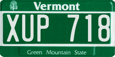 VT license plate XUP718