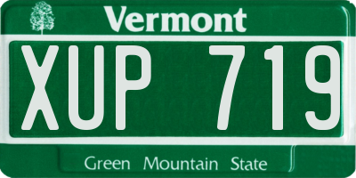 VT license plate XUP719