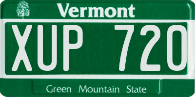 VT license plate XUP720