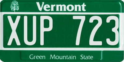 VT license plate XUP723