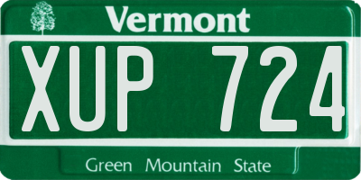 VT license plate XUP724